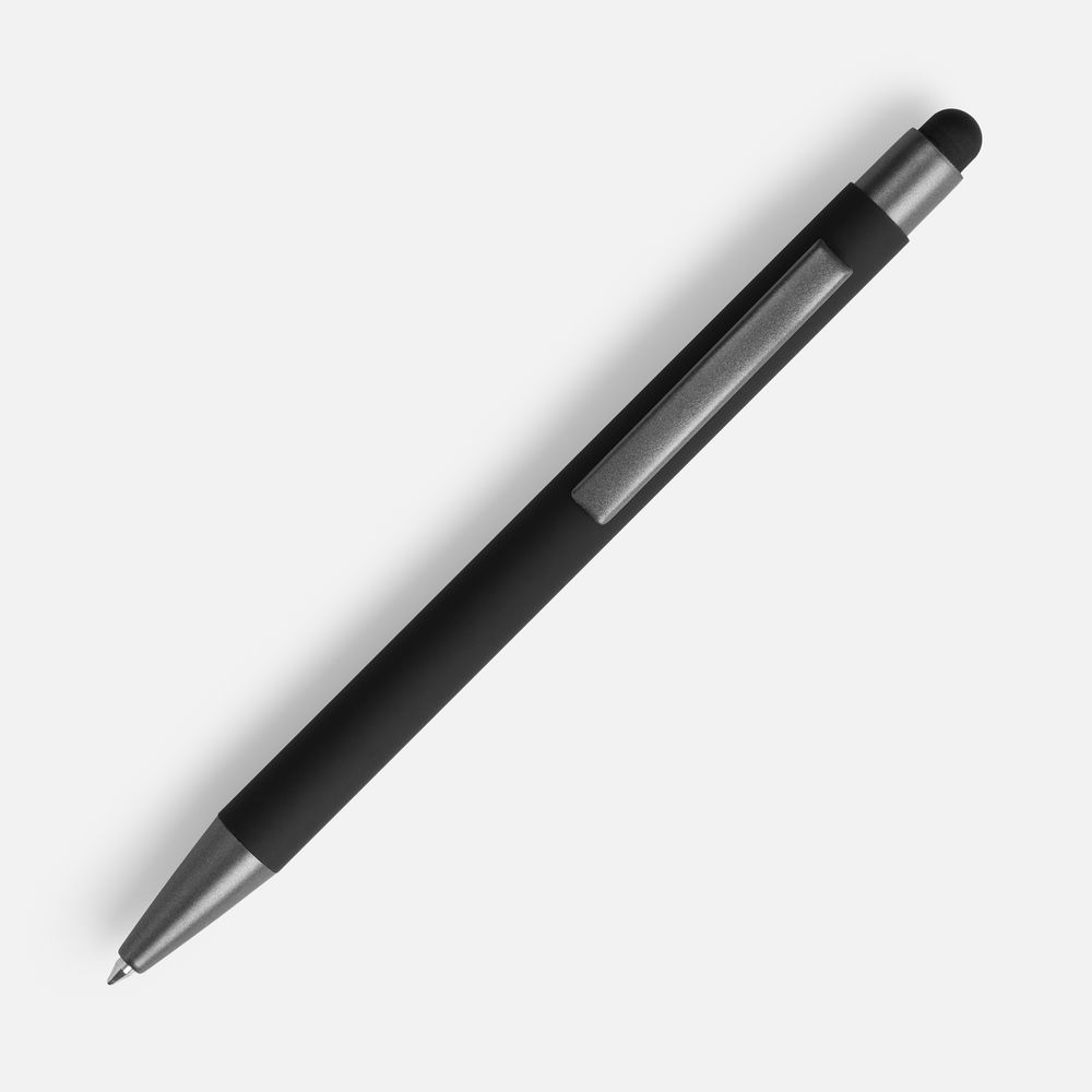 Ручка шариковая Atento Soft Touch со стилусом, черная