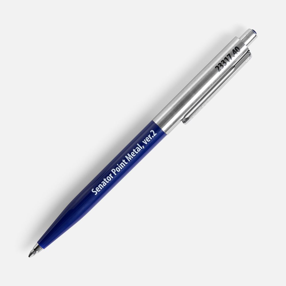 Ручка шариковая Senator Point Metal, ver.2, темно-синяя