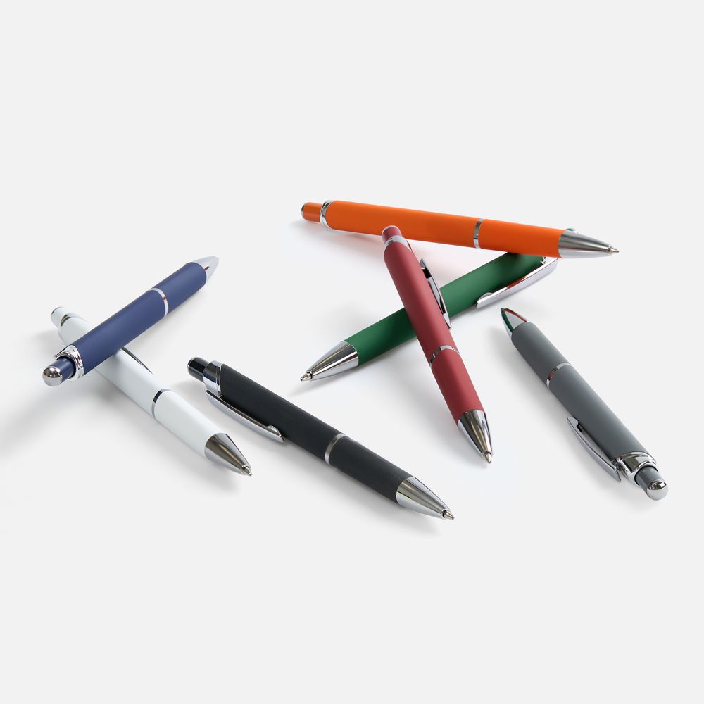 Ручка шариковая Chromos Soft Touch, зеленая