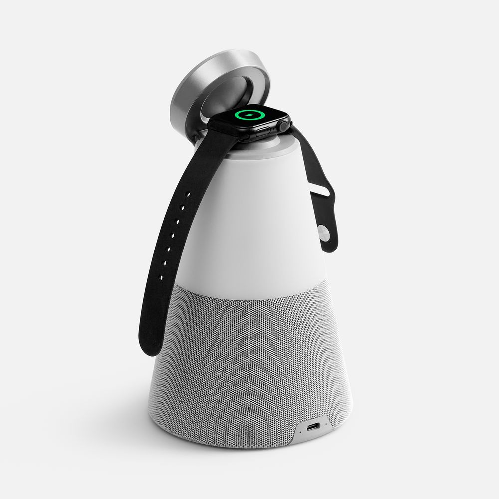 Bluetooth-колонка с беспроводной зарядкой и подсветкой Cone Sonance, серая