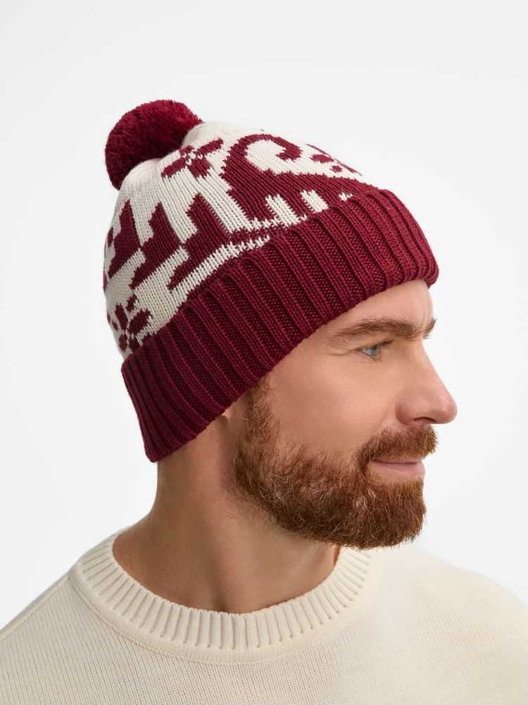 Шапка Wintertude, красная с белым