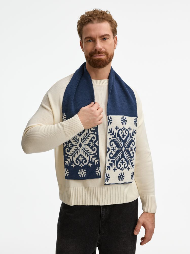 Шарф Wintertude M, синий с белым