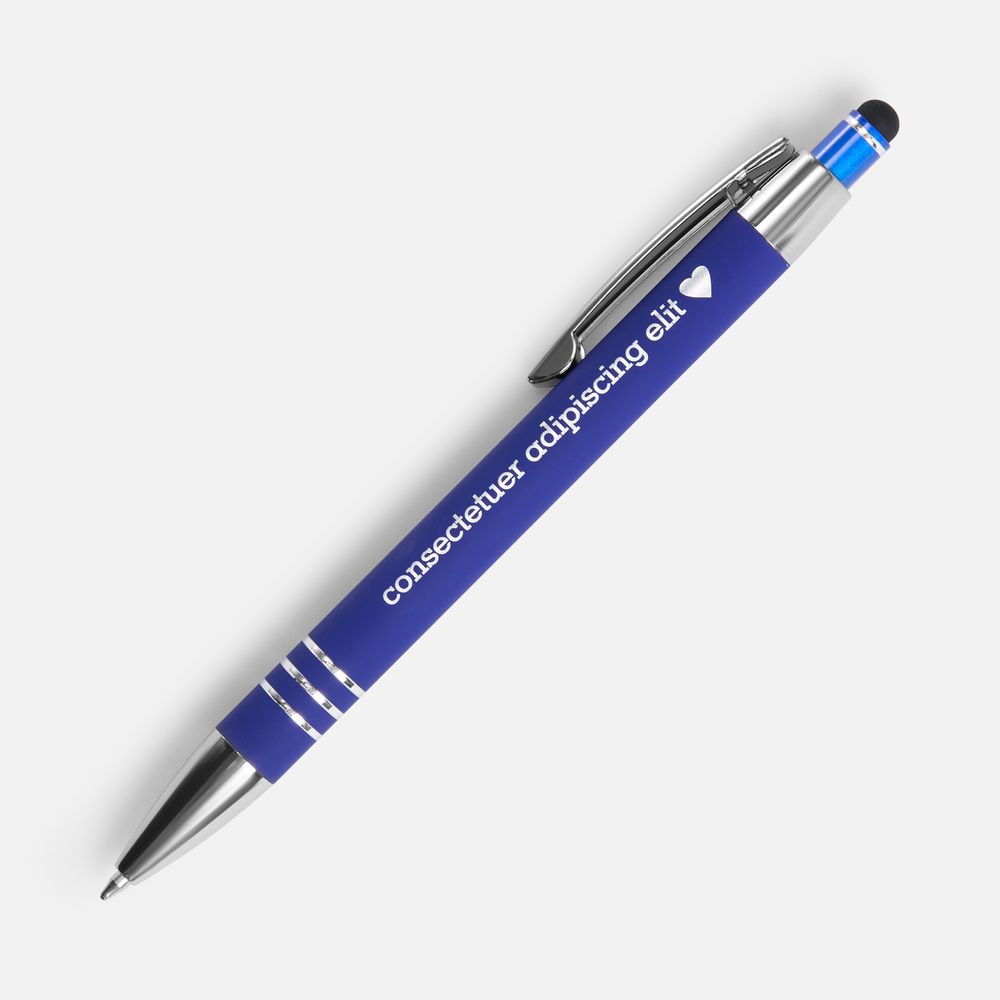 Ручка шариковая Sansen Soft Touch со стилусом, синяя