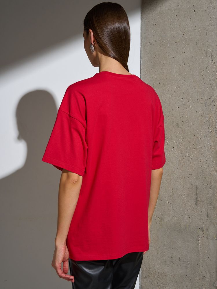 Футболка Oversize Premium, красная