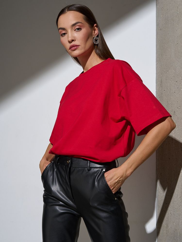 Футболка Oversize Premium, красная