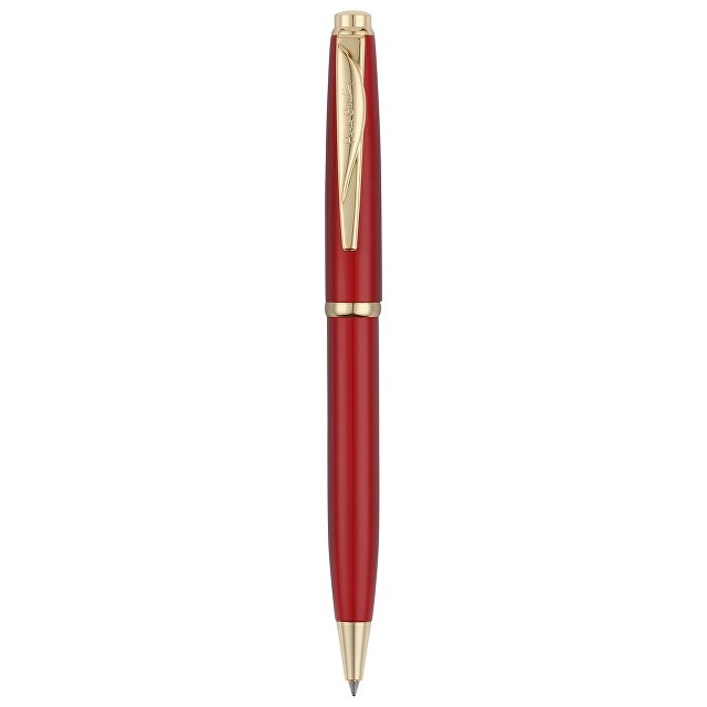 Ручка шариковая Pierre Cardin коллекция «ГАММА КЛАССИКА (GAMME CLASSIC)». Корпус - латунь с лакированным покрытием. Отделка и детали дизайна - сталь с позолотой. Цвет - красный. Упаковка E.
