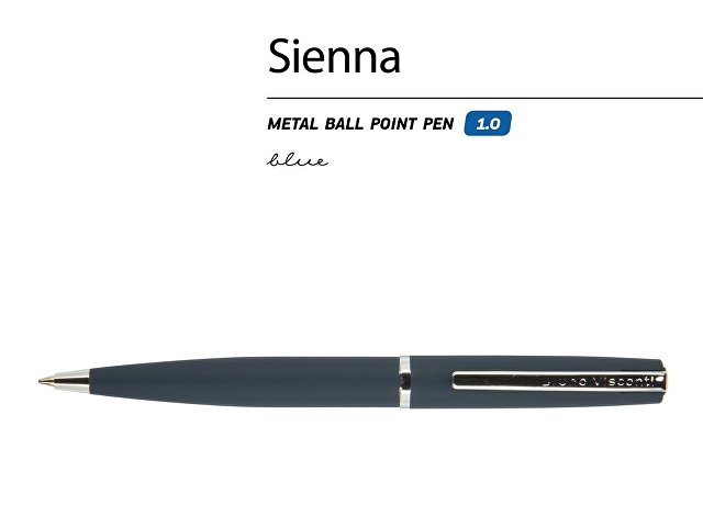 Ручка металлическая шариковая «Sienna», софт-тач, 1.0 мм, синяя