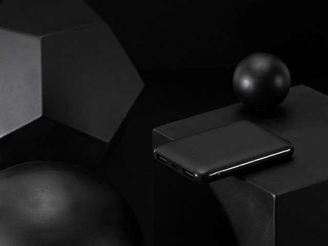 Портативное зарядное устройство"Grind", 5000 mAh, черный