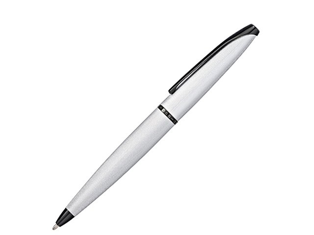 Ручка шариковая CROSS коллекция «АТХ | ATX» Brushed Chrome, латунь, покрытие-хром, гравировка, детали дизайна-полированное покрытие черного цвета
