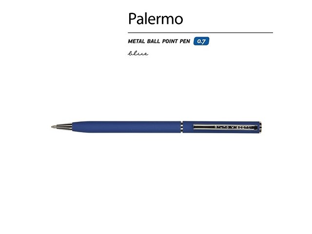 Ручка металлическая шариковая «Palermo», софт-тач, 0.7 мм, синяя