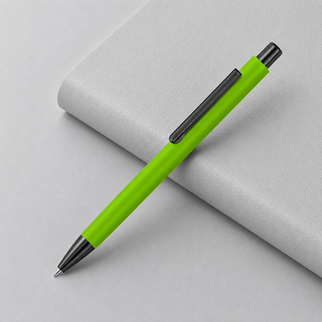 Металлическая шариковая ручка soft touch "Ellipse gum", светло-зеленый