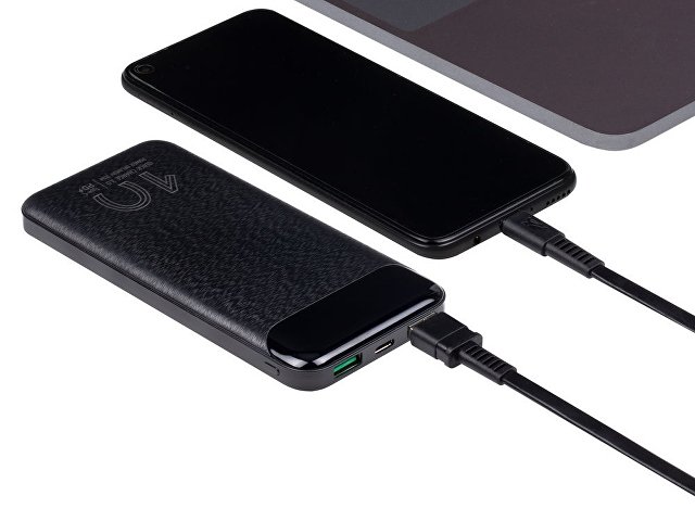 RIVACASE VA2540 (10 000mAh), QC/PD 20W внешний аккумулятор с дисплеем, черный 12/48
