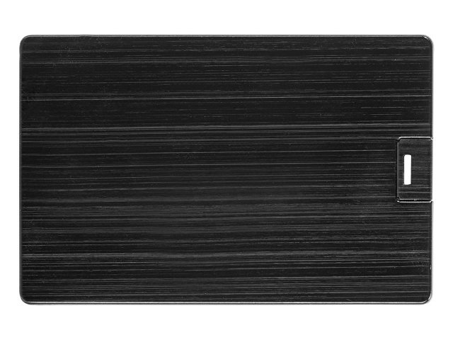 Флеш-карта USB 2.0 16 Gb в виде металлической карты "Card Metal", черный