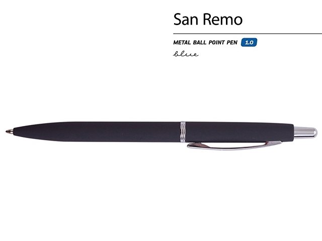 Ручка металлическая шариковая «San Remo», софт тач, 1.0 мм, графит