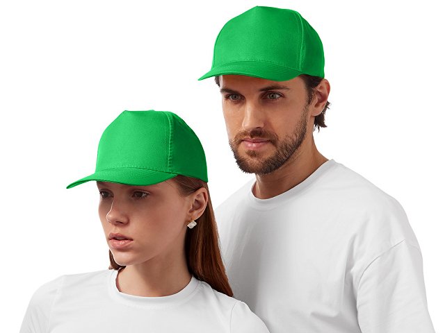 Бейсболка "Poly" 5-ти панельная 120 гр, зеленый