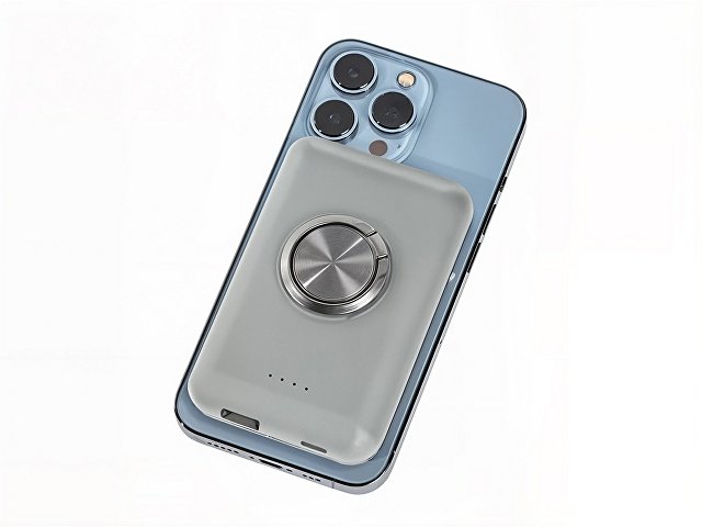 Магнитный беспроводной внешний аккумулятор "MagnetIQ", 5000 mah, 10 W, серый Cool gray 7C