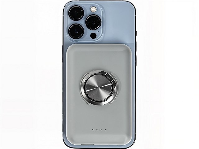 Магнитный беспроводной внешний аккумулятор "MagnetIQ", 5000 mah, 10 W, серый Cool gray 7C