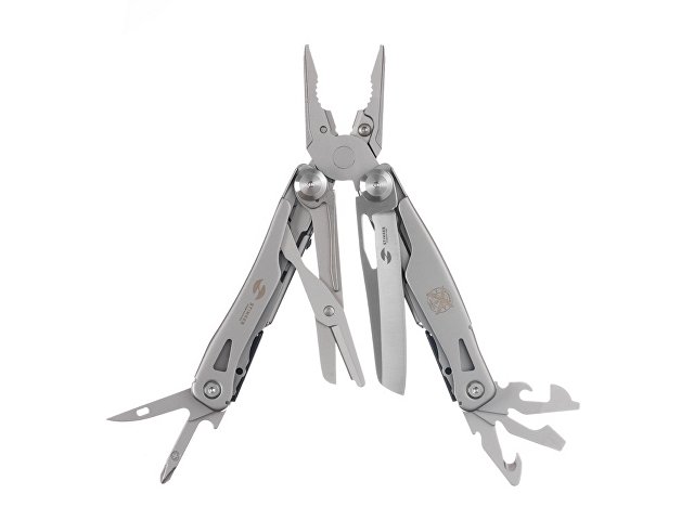 Мультитул Stinger, 106 мм, 15 функций, сталь, серебристый, в комплекте нейлоновый чехол
