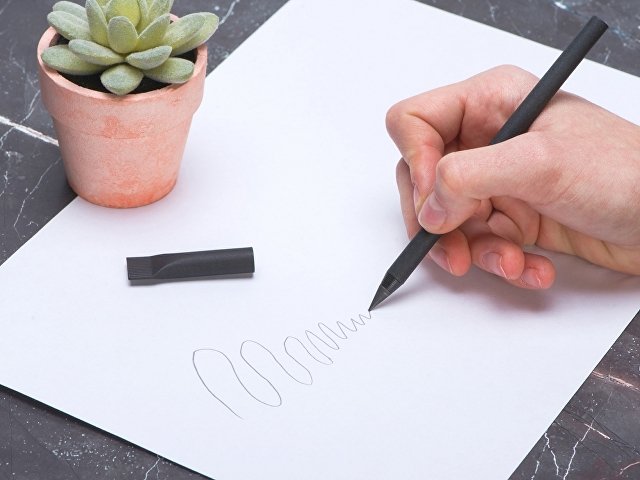 Вечный карандаш из переработанной бумаги "Recycled pencil", черный