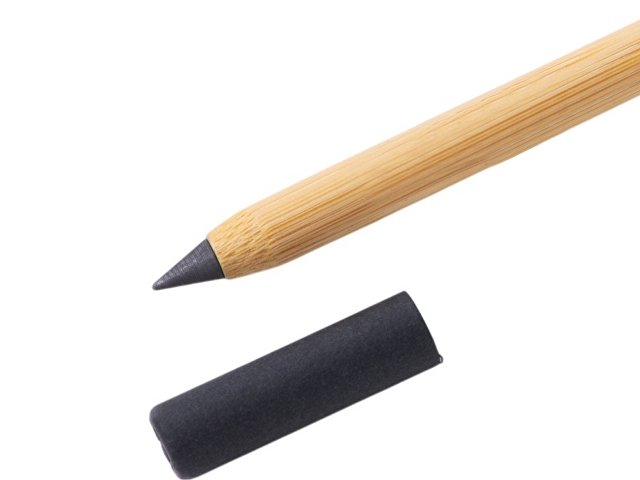 Вечный карандаш и ручка из бамбука "Black bamboo", натуральный и черный