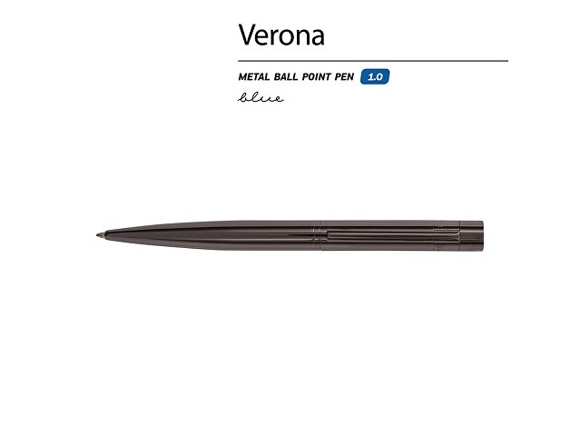Ручка металлическая шариковая «Verona», 1.0 мм, вороненая сталь
