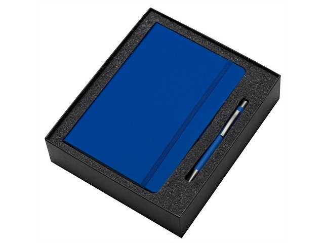 Подарочный набор Vision Pro soft-touch с ручкой и блокнотом А5, синий