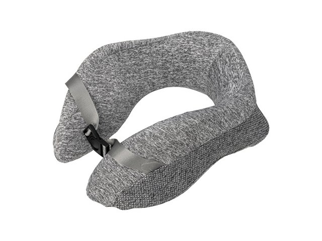 Подушка TORBER, дорожная, с эфектом памяти, серая, полиэстер, 20х27х10 см