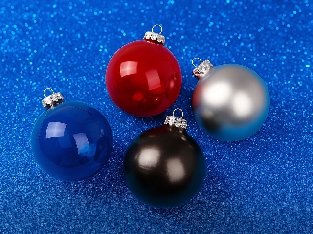 Стеклянный елочный шар "Frozi", красный прозрачный, с серебристым колпачком