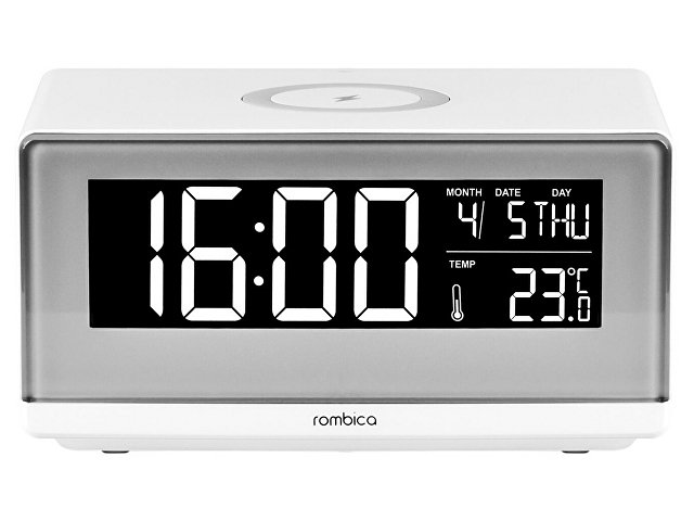 Часы с беспроводным зарядным устройством Rombica Timebox 2, белый (Р)