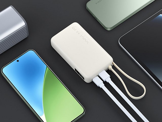 Внешний аккумулятор со встроенным кабелем Xiaomi 67W Power Bank 10000 (Integrated Cable) Tan