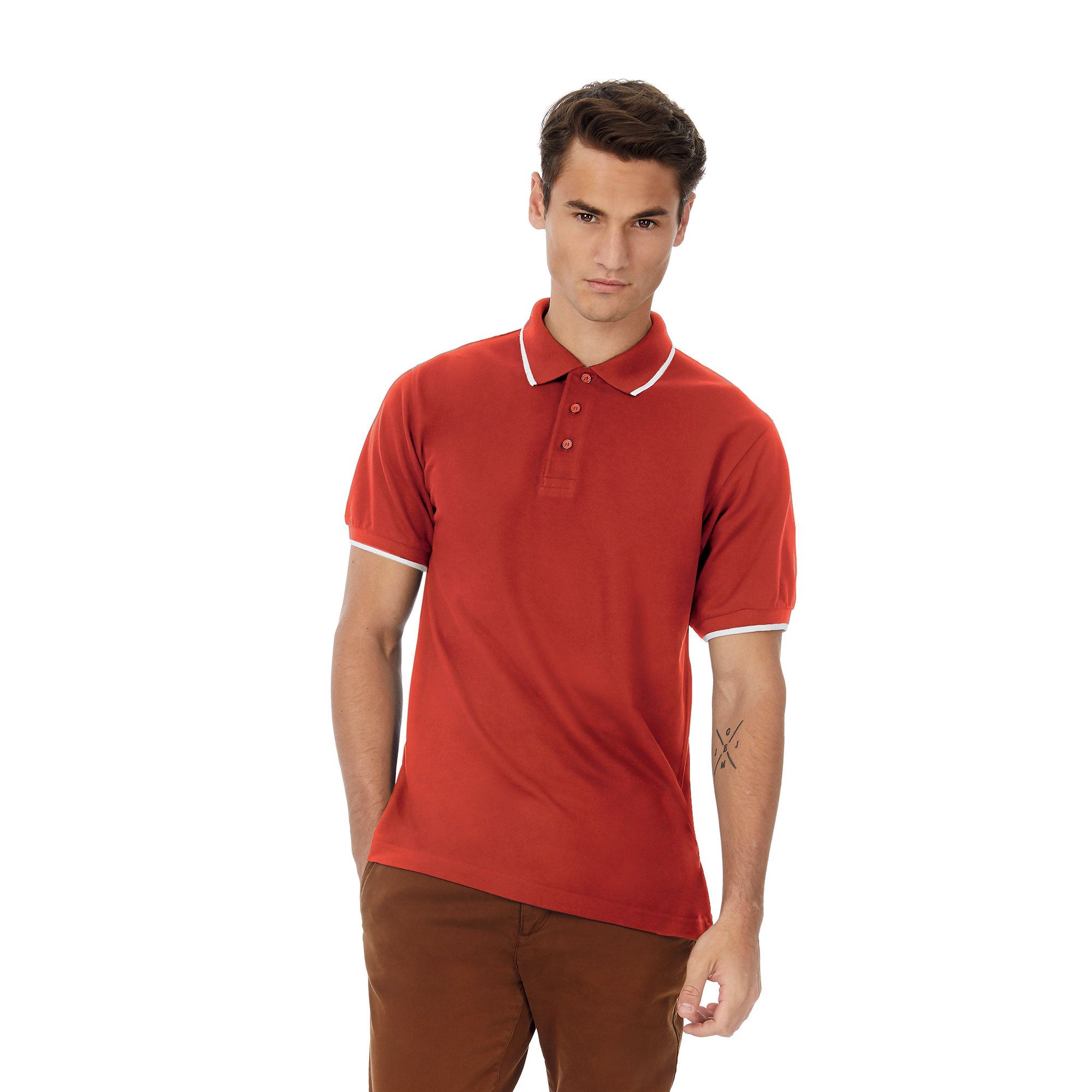 Футболка теннисная Safran Sport, красный с белым, XXL