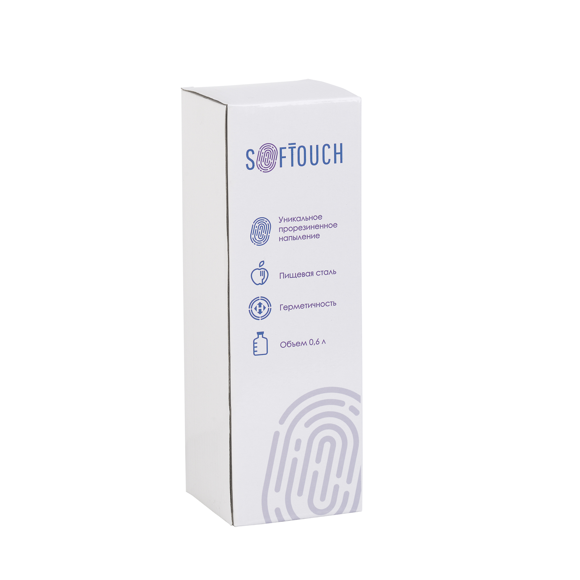 Бутылка для воды "Индиана" 600 мл, покрытие soft touch, бирюзовый
