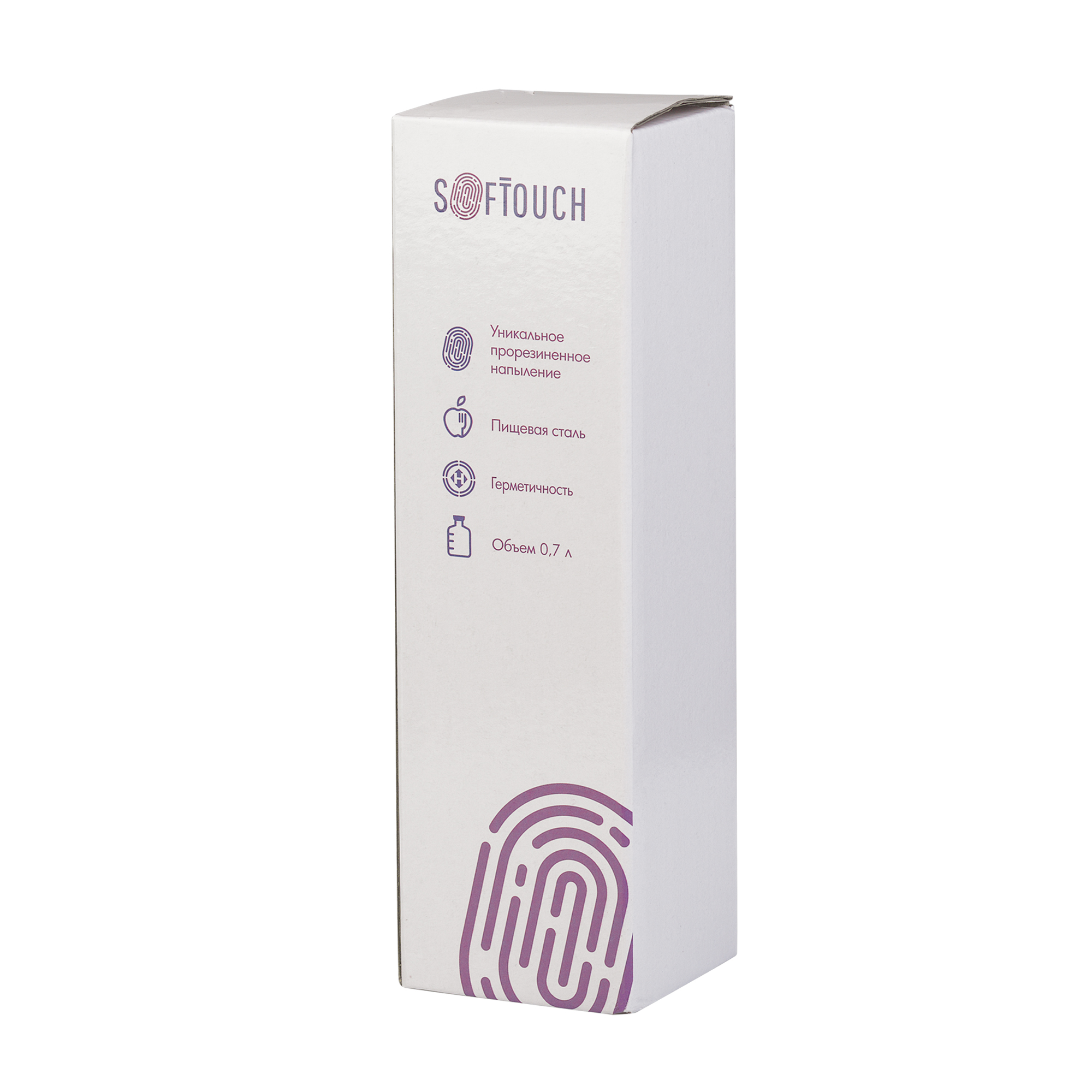 Бутылка для воды "Фитнес" 700 мл, покрытие soft touch, черный