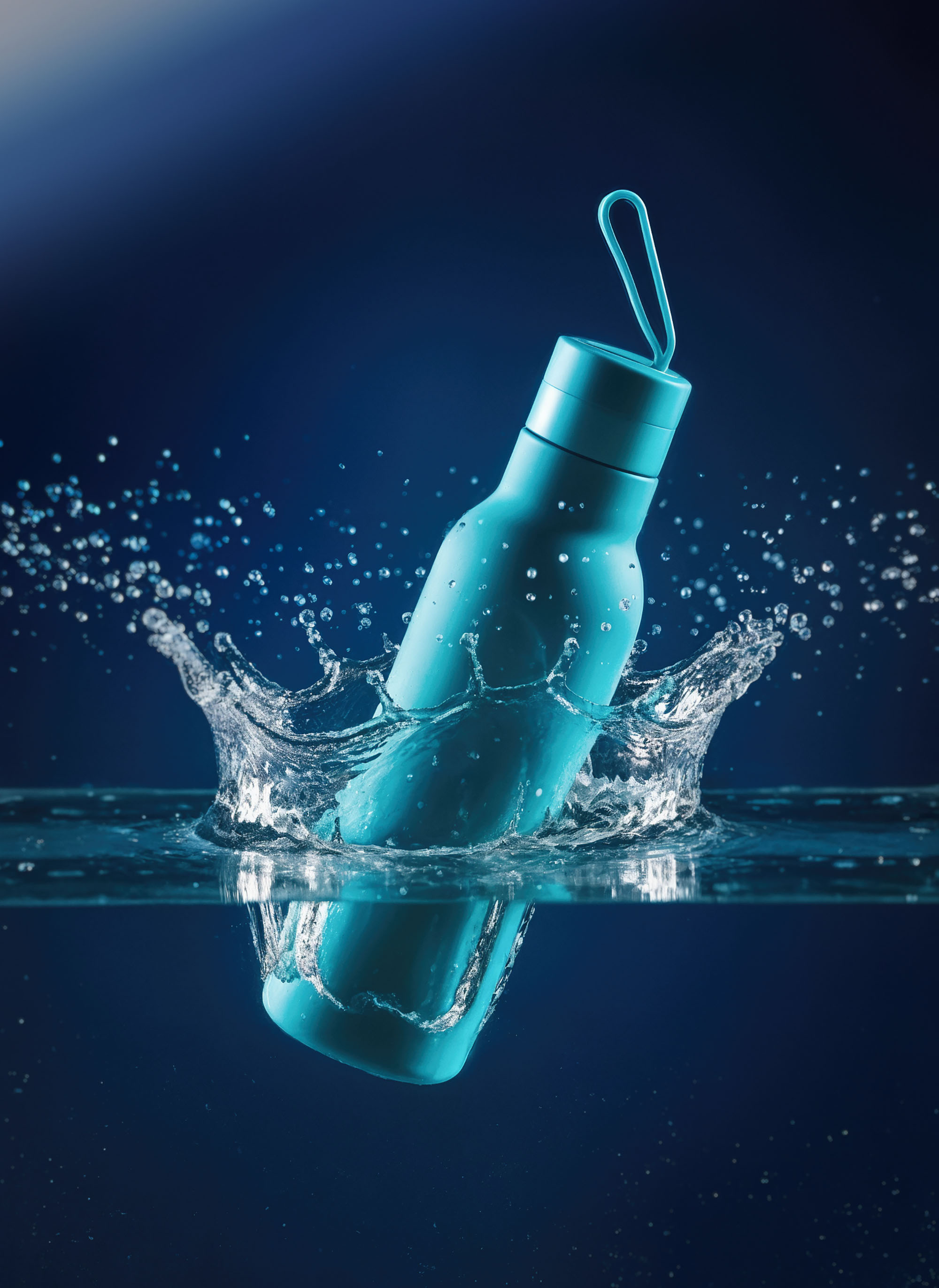 Бутылка для воды "Фитнес" 700 мл, покрытие soft touch, бирюзовый
