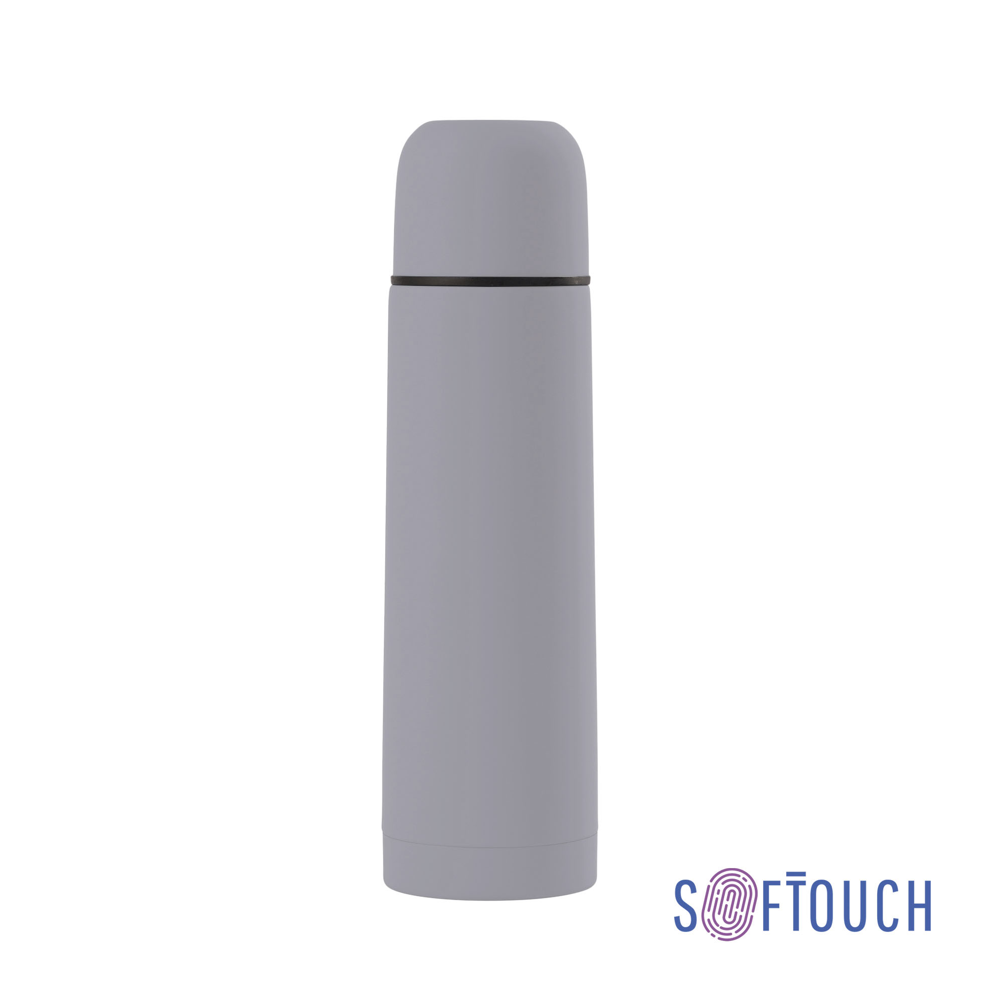 Термос "Крит" 500 мл, покрытие soft touch, серый