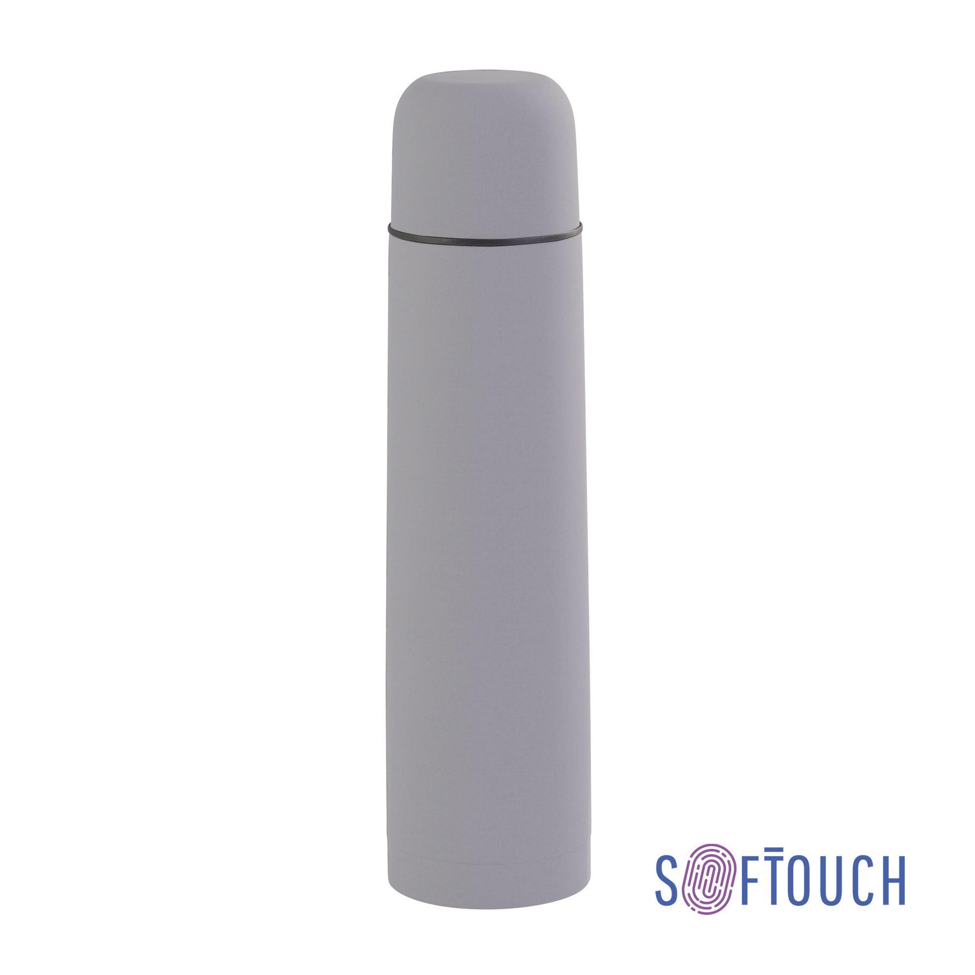 Термос "Родос", покрытие soft touch, 1 л., серый
