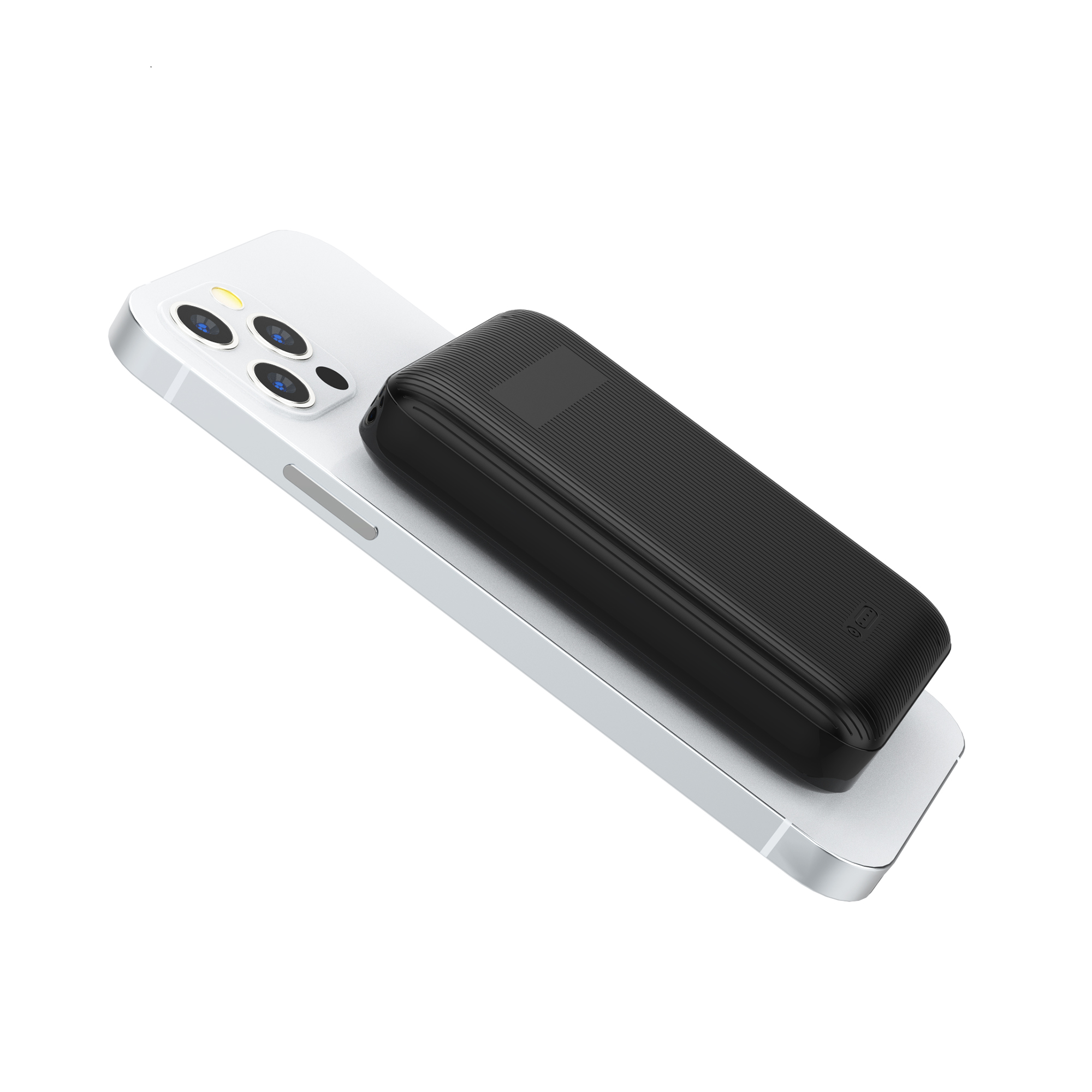 Беспроводное магнитное ЗУ "Forsage SOFTTOUCH", 8000 mAh с быстрой проводной (20W) и беспроводной (15W) зарядкой, покрытие soft touch, черный