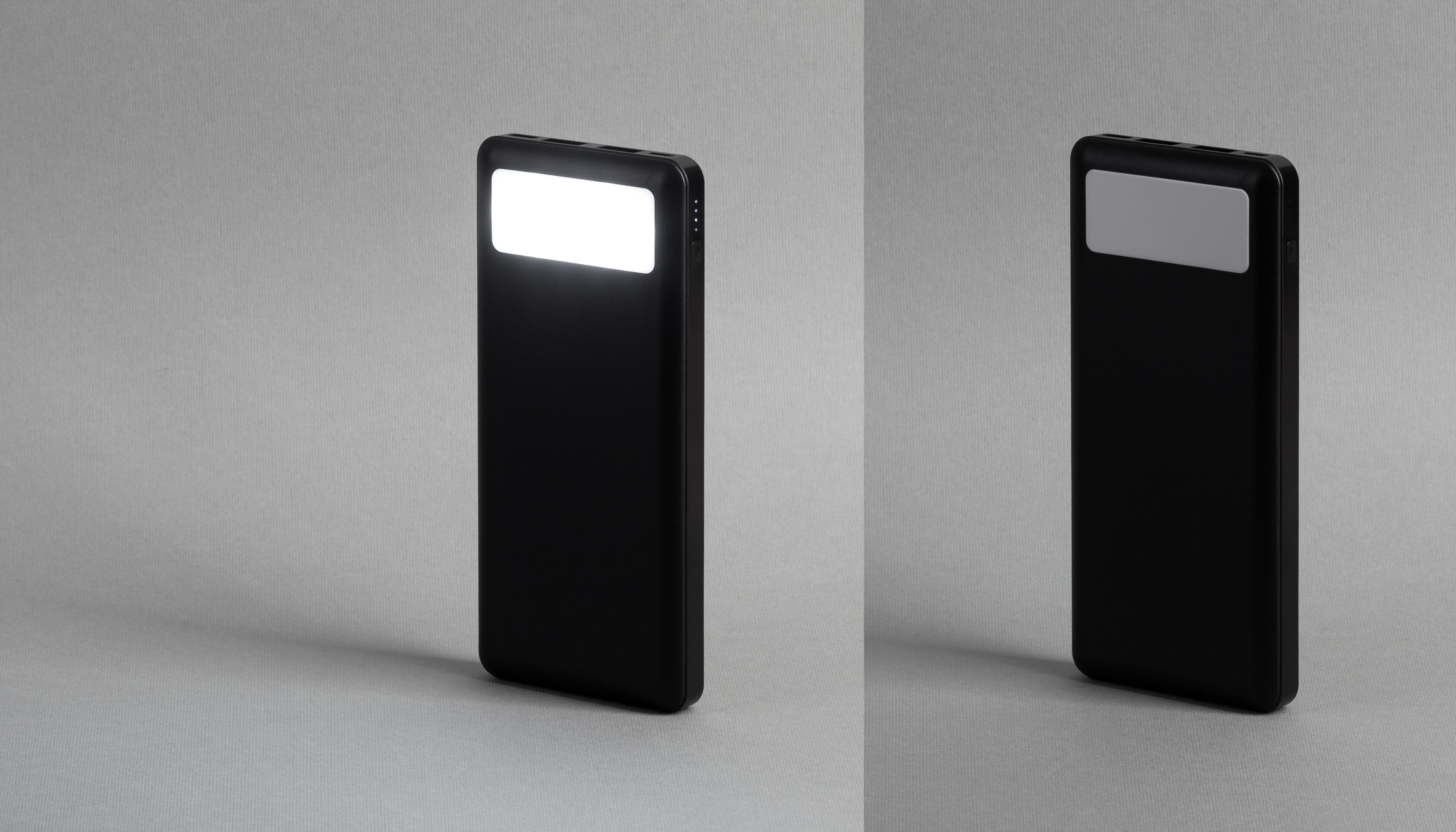 Зарядное устройство "Lumos" 10000 mAh с фонариком, черный, черный