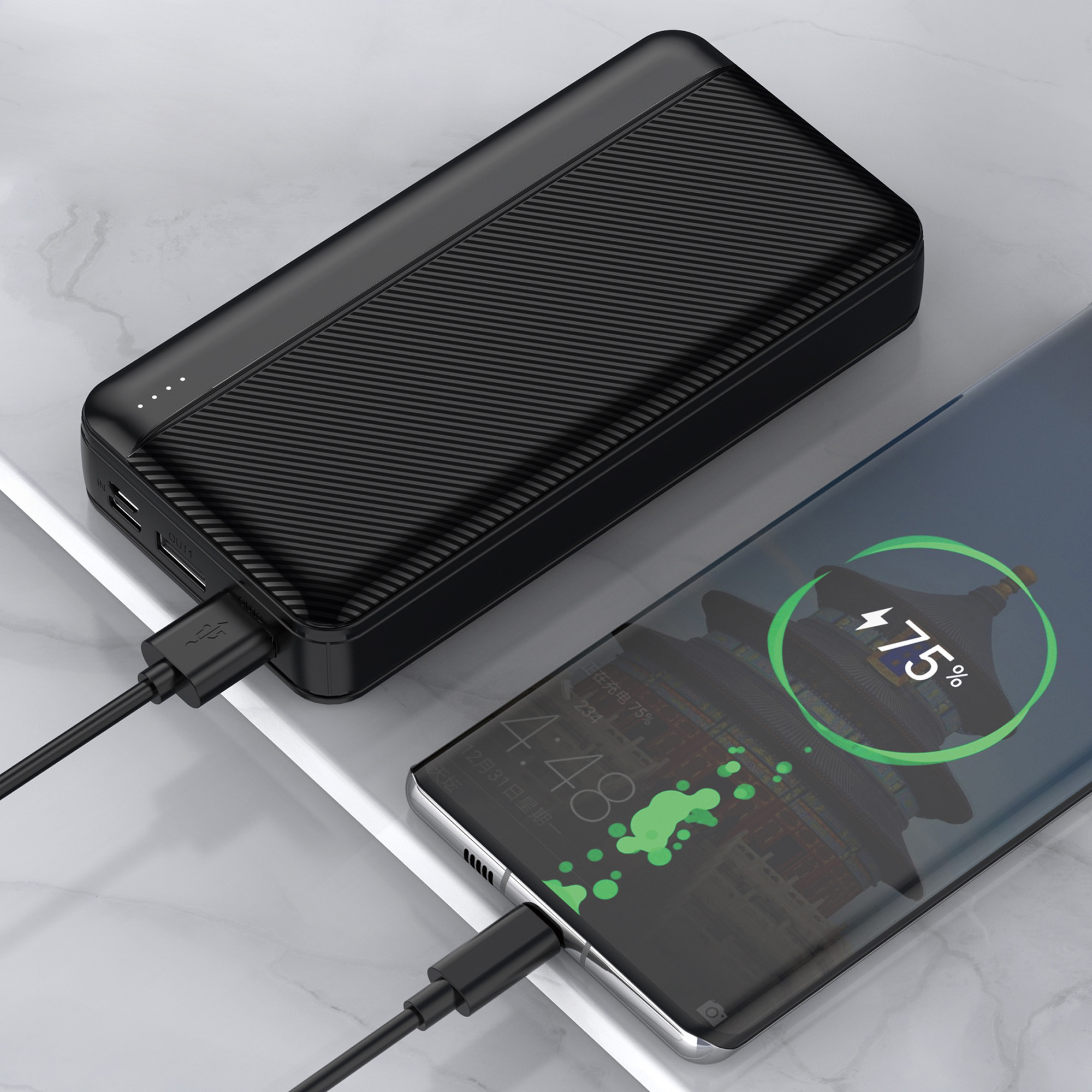Зарядное устройство "Twenty Line" 20000 mAh, черный