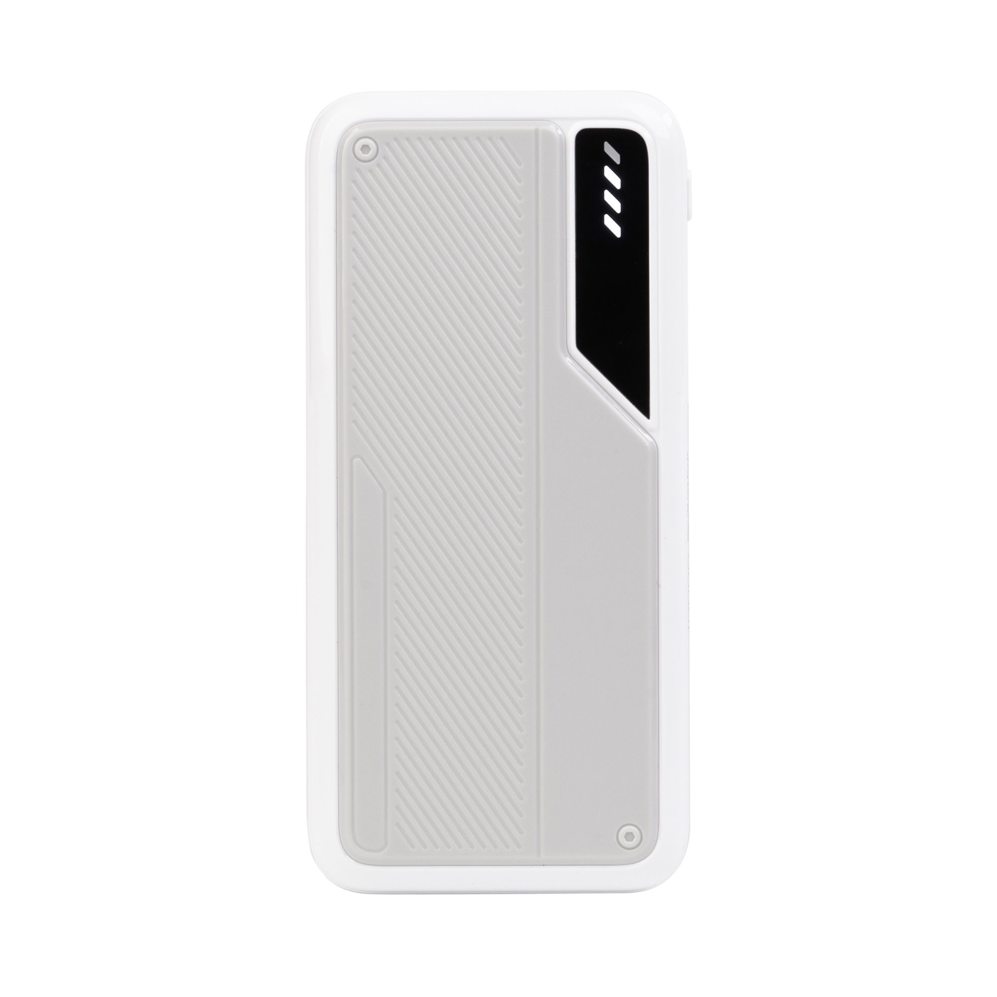 Зарядное устройство "Connect" 10000 mAh со встроенными Type-C/Lightning кабелями, белый с серым