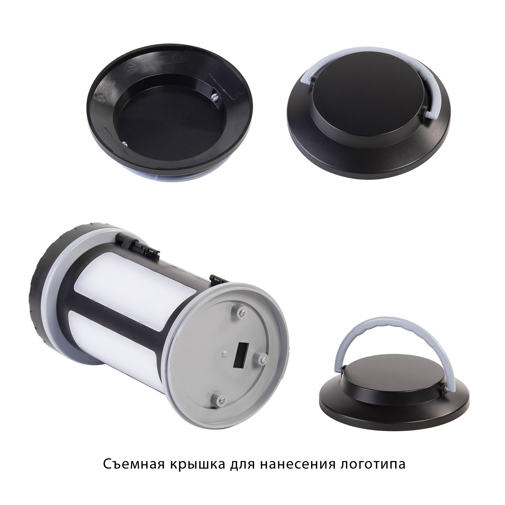 Набор инструментов "Pod" с фонарем, черный с серым