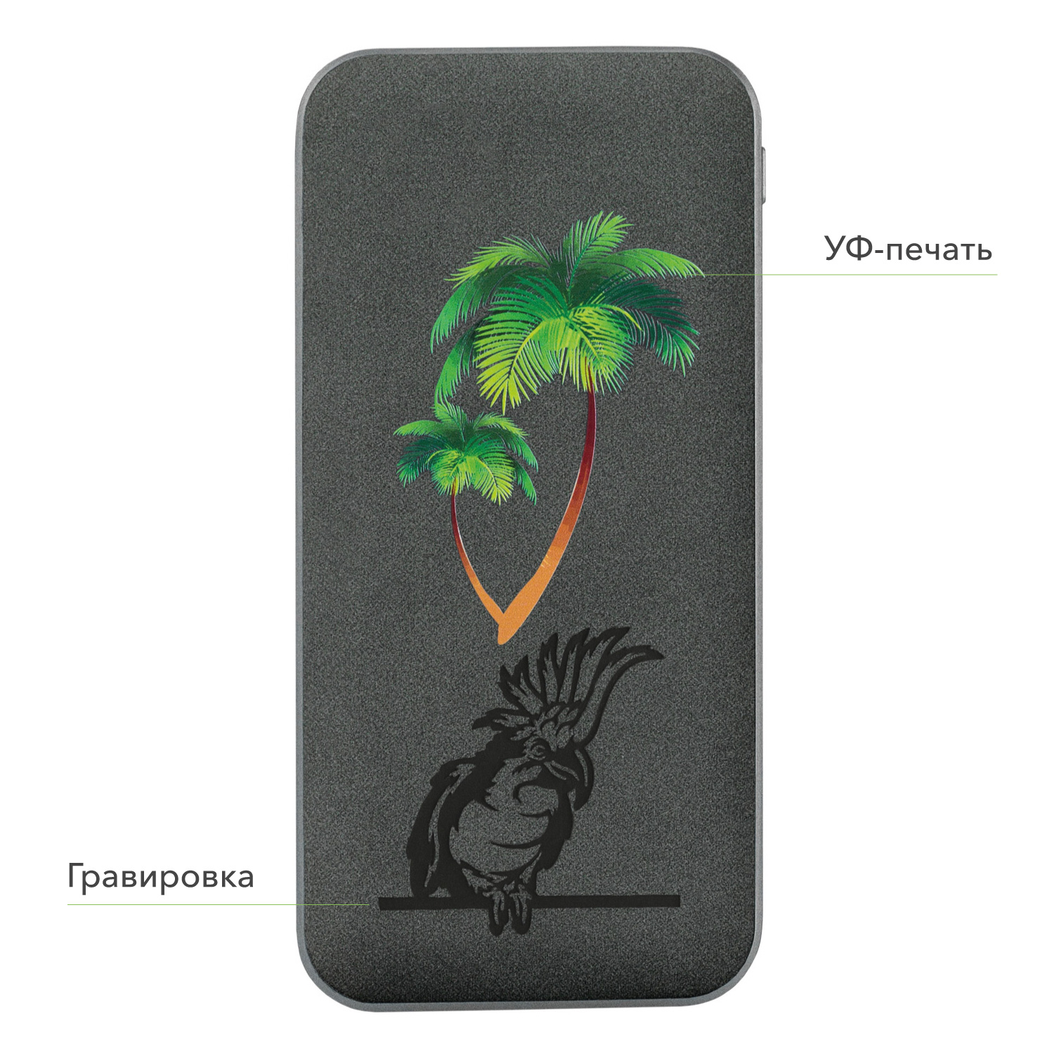 Внешний аккумулятор Ин Велюр (In Velour) 10000 mAh, серый