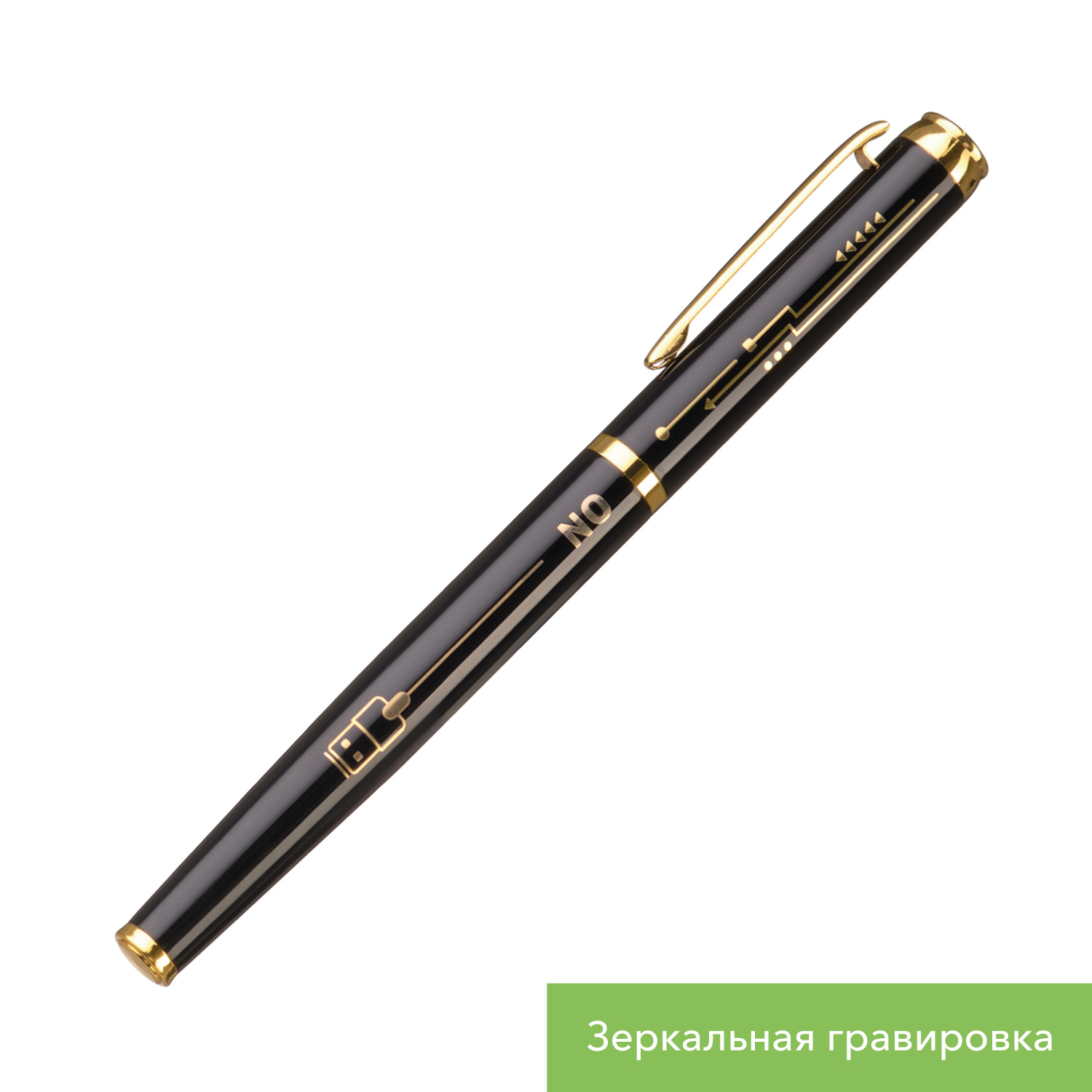 Ручка-роллер Соната (Sonata), черная/позолота