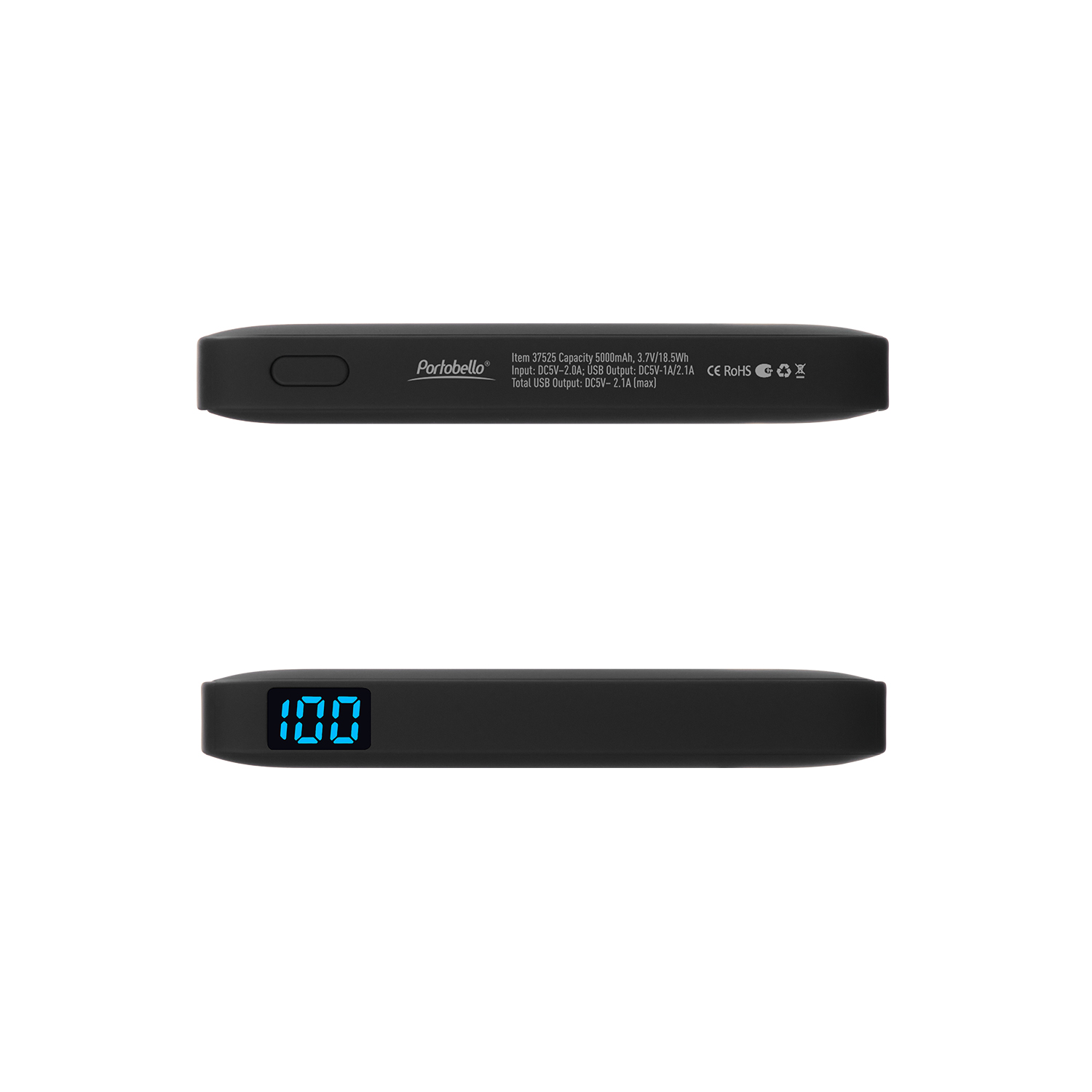 Внешний аккумулятор с подсветкой Анкор (Ancor) 5000 mAh, черный