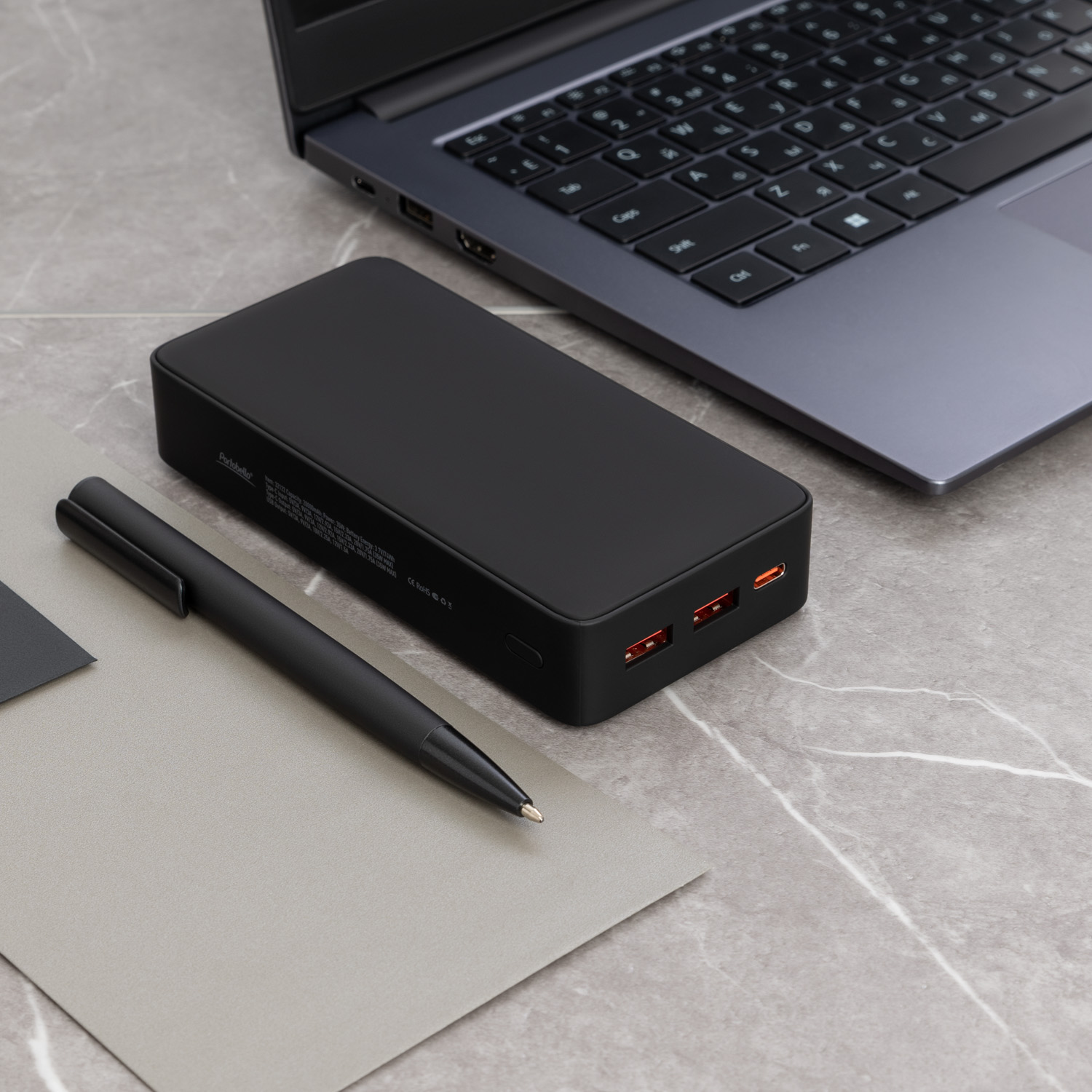 Внешний аккумулятор с подсветкой Анкор Плюс PD (Ancor PD Plus) 20000 mAh, черный