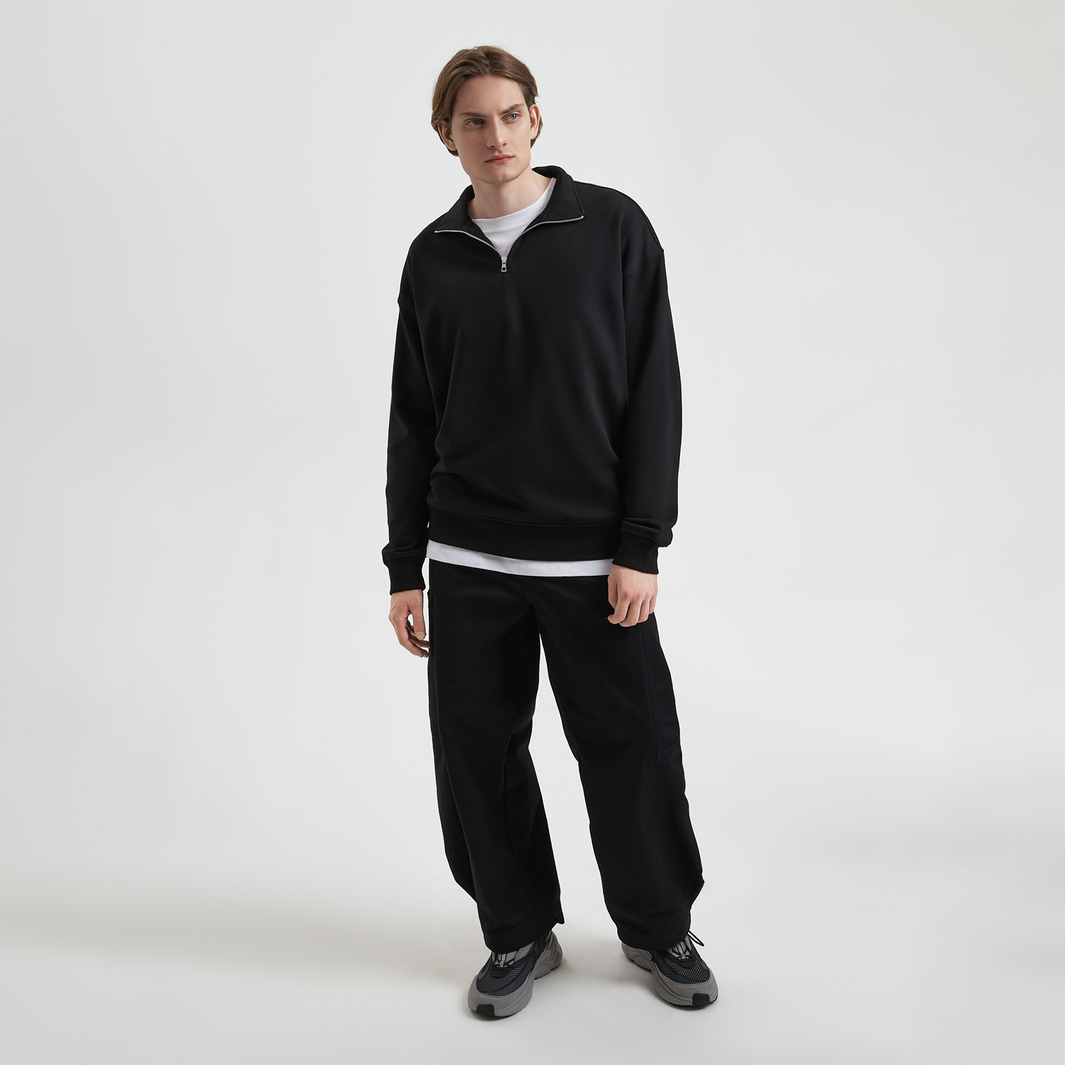 Толстовка на молнии унисекс Флоу (Flow), черная, размер 3XL/4XL