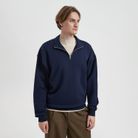 Толстовка на молнии унисекс Флоу (Flow), темно-синяя, размер 3XL/4XL