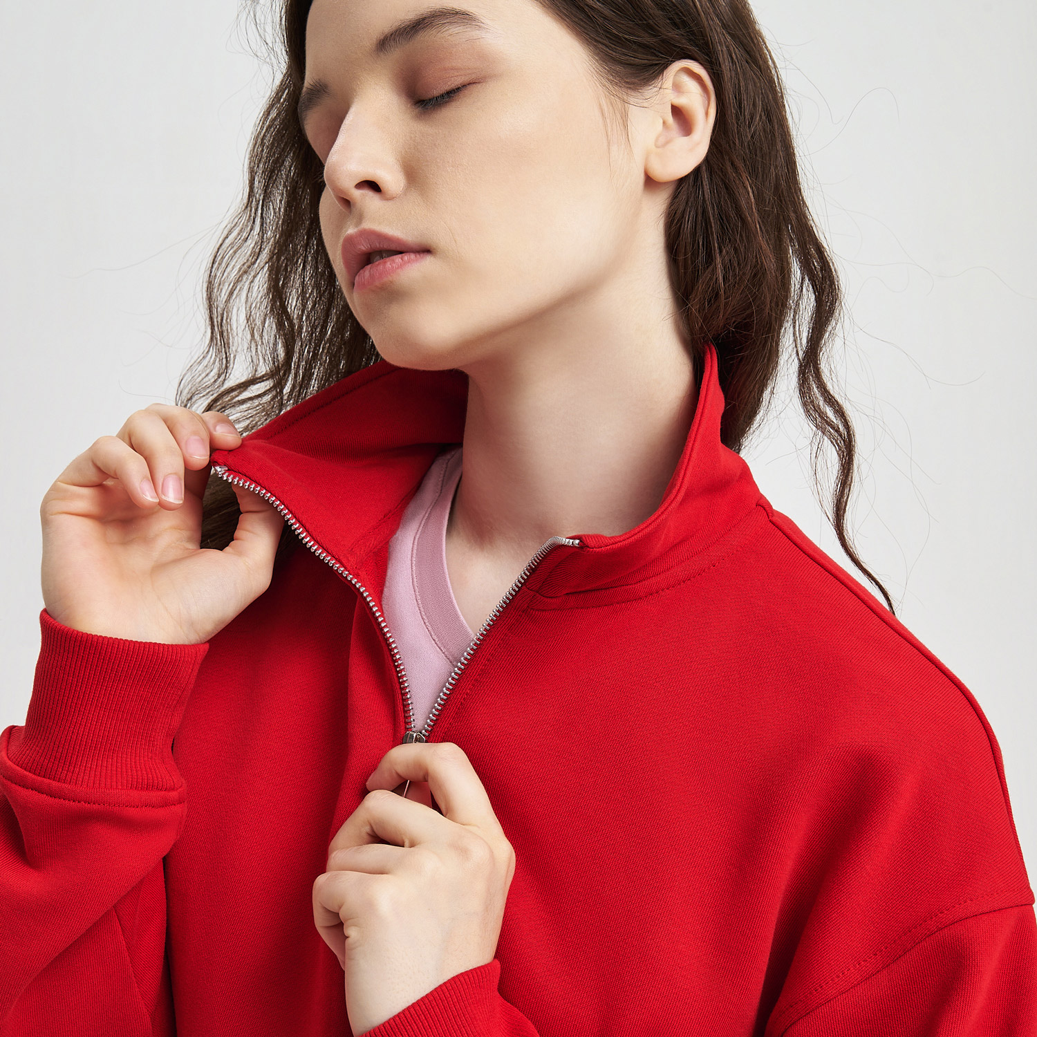 Толстовка на молнии унисекс Флоу (Flow), красная, размер XL/2XL