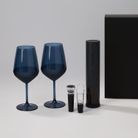 Подарочный набор 2 бокала для вина Сапфир (Sapphire) + набор для вина с электрическим штопором Сакраменто (Sacramento), в черной коробке