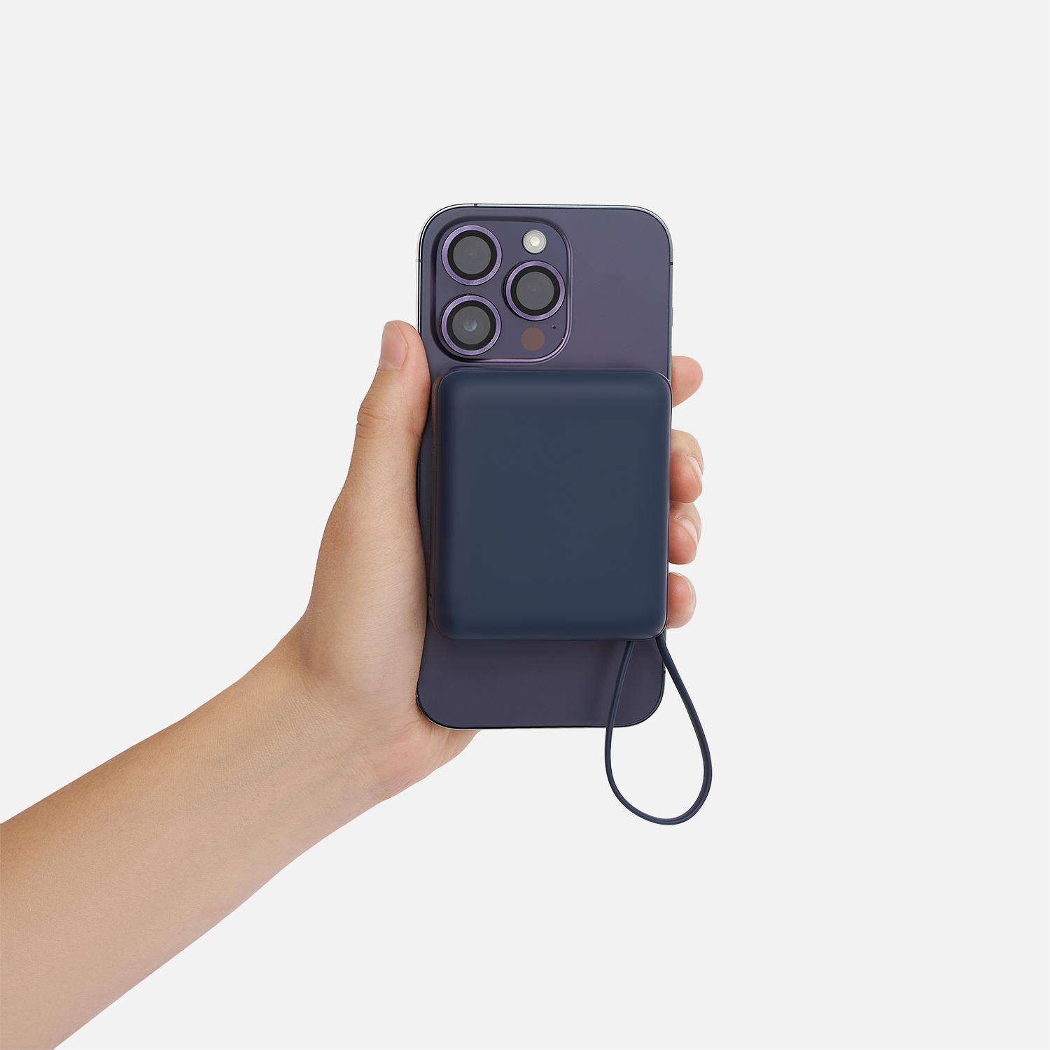 Внешний аккумулятор с подсветкой Риттер PD (Ritter PD) 10000mAh с функцией беспроводной зарядки 15W, синий